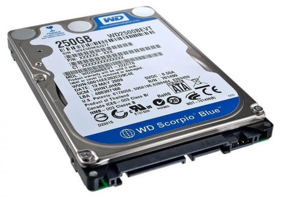 2.5" Жесткий диск WD 250 Gb SATA (б/у) (гарантия)