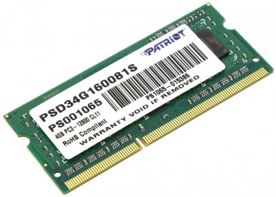 Оперативная память SODIMM Patriot DDR3 4 ГБ(гарантия)