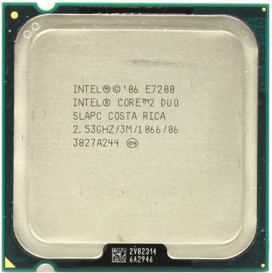 .775 Процессор Intel Core 2 Duo E7200 LGA775, 2 ядра по 2533 МГц