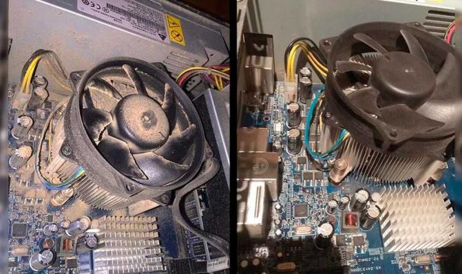 Чистка системного блока от пыли. Чистка охлаждающей системы с заменой термопасты.